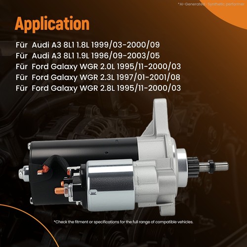 Motor de arranque for Audi A3 1.8L 1999-2003 176911023 17030N Nuevo 1,8kW - Photo 4/17