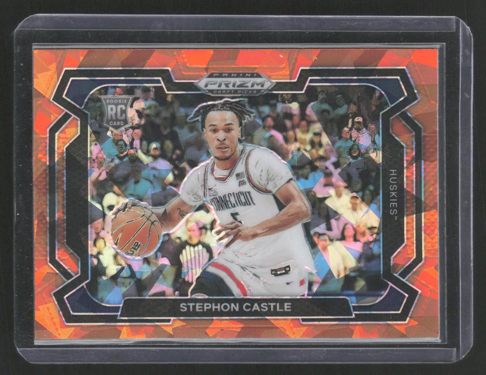 2024 Prizm Draft Picks #17 Stephon Castle VARIATION Prizm Orange Ice RC SP