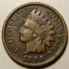 1896 Indian Head Cent Penny F-Details   "Not Cleaned - Actual Coin Pictured"