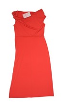 Old Navy Dress Womens Medium Orange One Shoulder Ruched Sheath Midi Cocktail