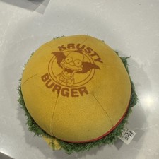 The Simpsons Krusty Burger Stuffed Cheeseburger Plush Toy Universal Studios 7"