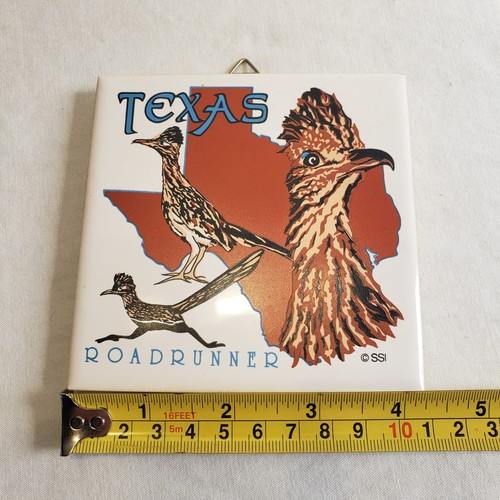 Lanka Walltiles Texas Roadrunner Ceramic Decorative Wall Tile Orange Blue 4.25" - 第 5/5 張圖片
