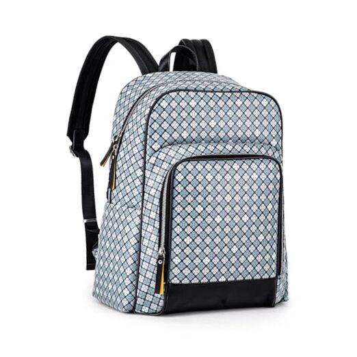 Sleek PVC Blue Travel Laptop Backpack for Women & Men Fits 15.6 Inch Devices