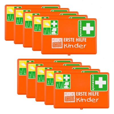 BIGPACK 10 x SÖHNGEN Erste-Hilfe Verbandkasten Schule, orange, DIN 13157