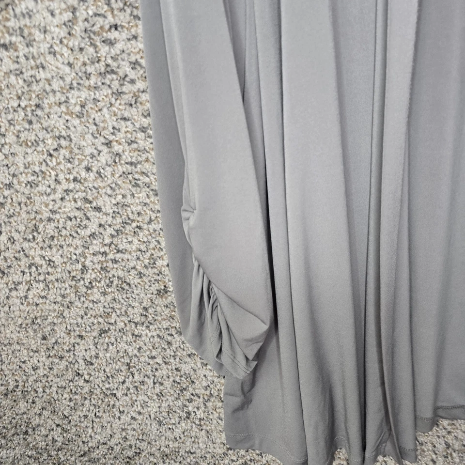 Cárdigan Susan Graver para mujer Plus 2X gris tejido líquido frente abierto elástico damas Foto 3 de 4