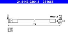 2x Bremsschlauch ATE 24.5143-0264.3/2x M10x1,5 für SKODA OCTAVIA 3 Combi 5E5 5E6