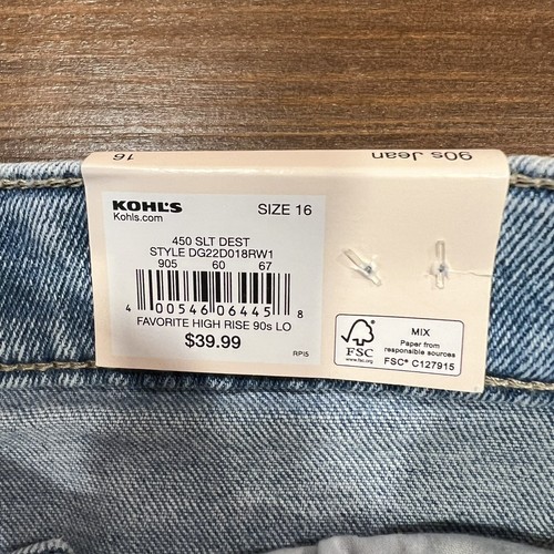 SO girls Size 16 High-rise 90s jeans Stretch Adjustible Waist NWT - Picture 5 of 12