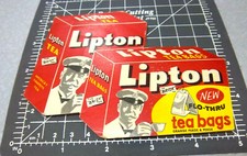 Vintage Lipton Tea Bags Sewing Needle Book, great graphics & colors, very good