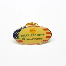 2002 Salt Lake City Dow AgroSciences Pin USA Flag Lapel Enamel Collectible