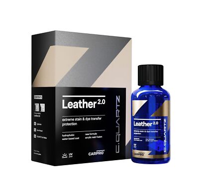 CARPRO CQUARTZ Leather 2.0 - Kit - Hydrophobic & Oil Phobic, Safe on All Car ...