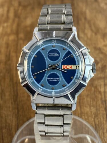 Slava Automatic 26j cal. 2427 vintage Soviet Era mens watch USSR - Picture 5 of 23