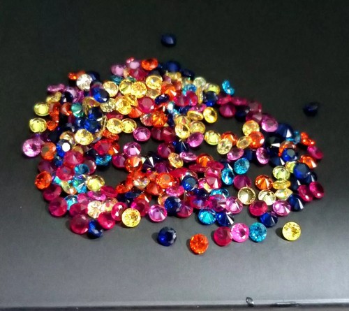 Natural Mix Color Sapphire 4 mm Cut Round 20 Piece Certified Loose Gemstone Lot - Picture 2 of 5