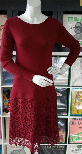 lace skirt boat neck jumper dress 