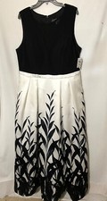 MORGAN  CO ILLUSION MODESTY PANEL SLEEVELESS PLUS SZ  IVY/BLK -POCKETS- SZ 18W