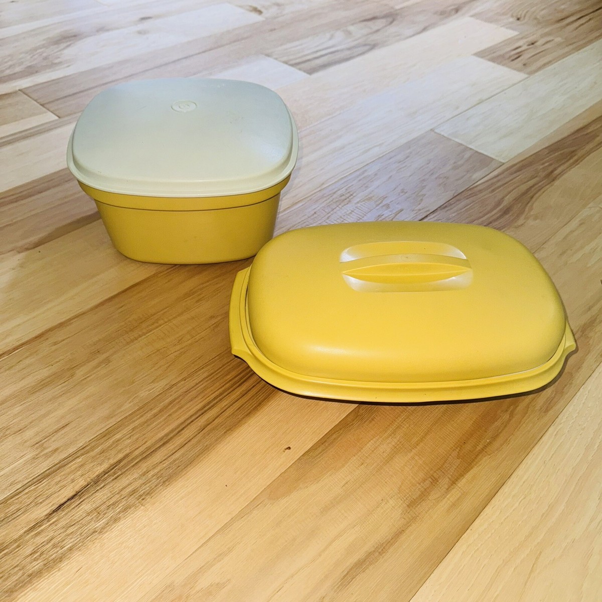 1970s Tupperware Lot Harvest Gold Food Storage Retro Container Set 