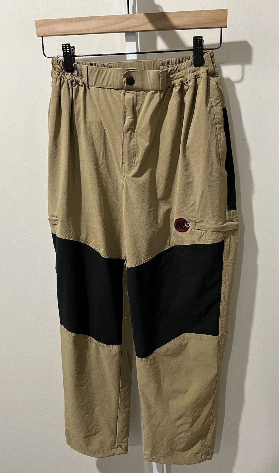 Mammut Brown Black Hiking Outdoor Pants Belt Zippers Soft Shell Size M Womens