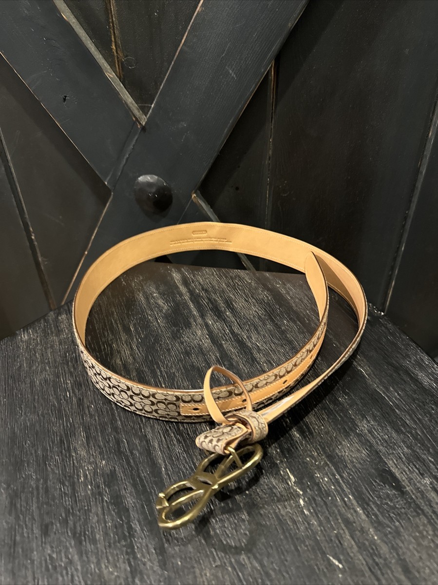 COACH Khaki Belt in Brown Leather Canvas Signature C  display picture 3
