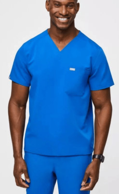 NWT Figs Leon two pocket scrub top, royal blue $48