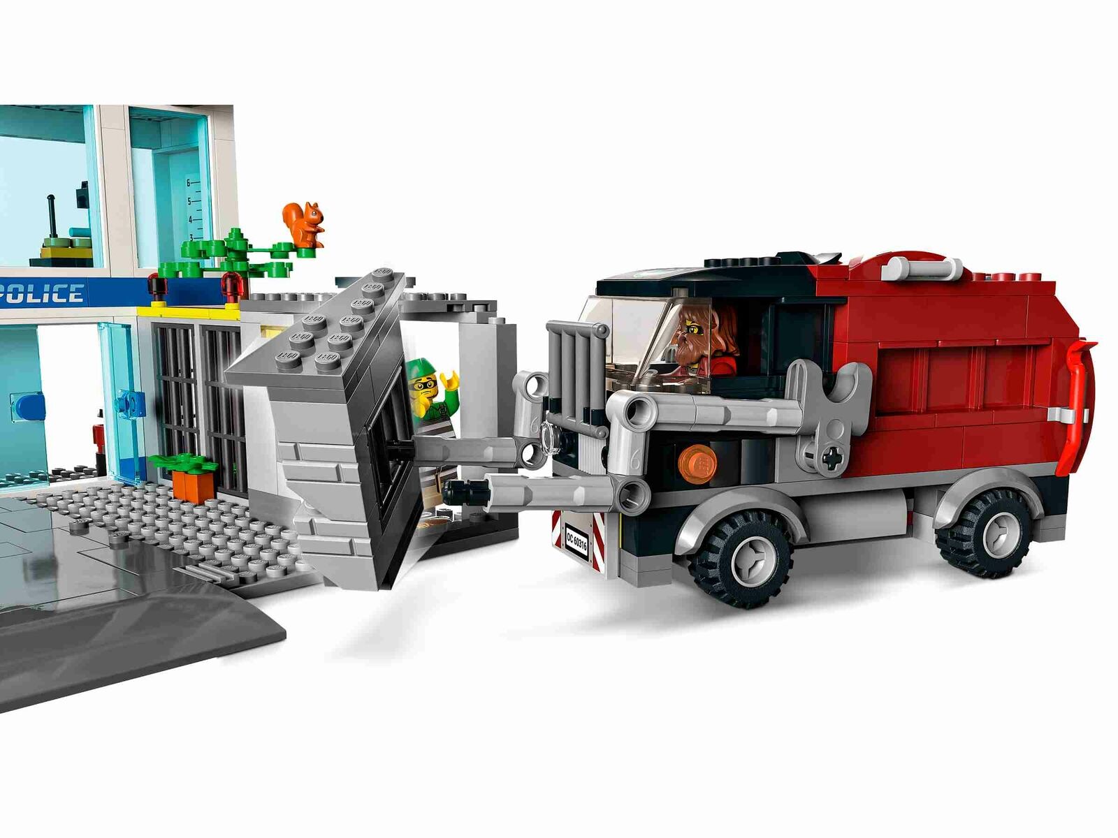 LEGO 60316 City Polizeistation, 5 Minifiguren, Hubschrauber, Gefängnis