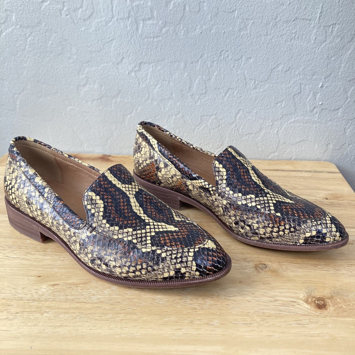 Women's Madewell Frances Loafer In Snake Embossed Leather Size