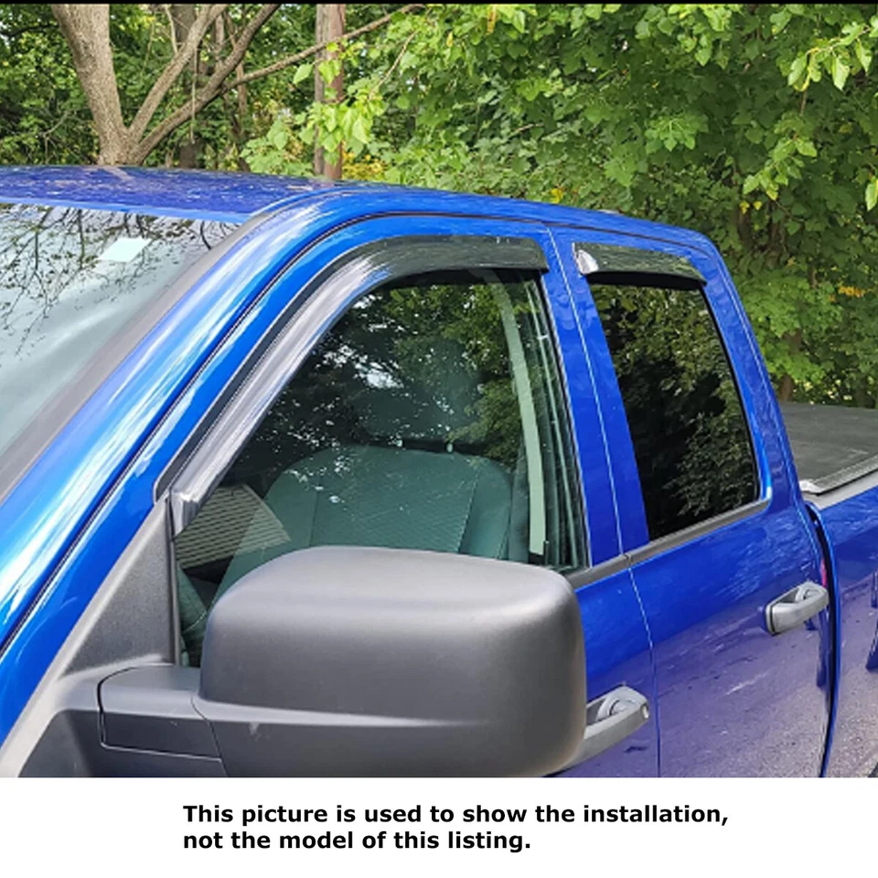 For 1996-2007 Ford Taurus Sedan Dark Smoke Window Visors Deflectors Vent shade - Изображение 4 из 4