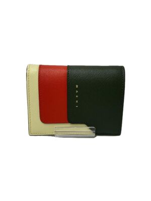 MARNI Folded Wallet Bi-fold Leather Multicolor Plain Women's MARNI Folded Wallet Bi-fold Leather Multicolor Plain Women's