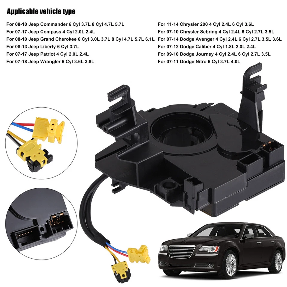 Clock Spring For Jeep Wrangler JK 2007-2018 With Angle Sensor Steering Wheel - Bild 3 von 4