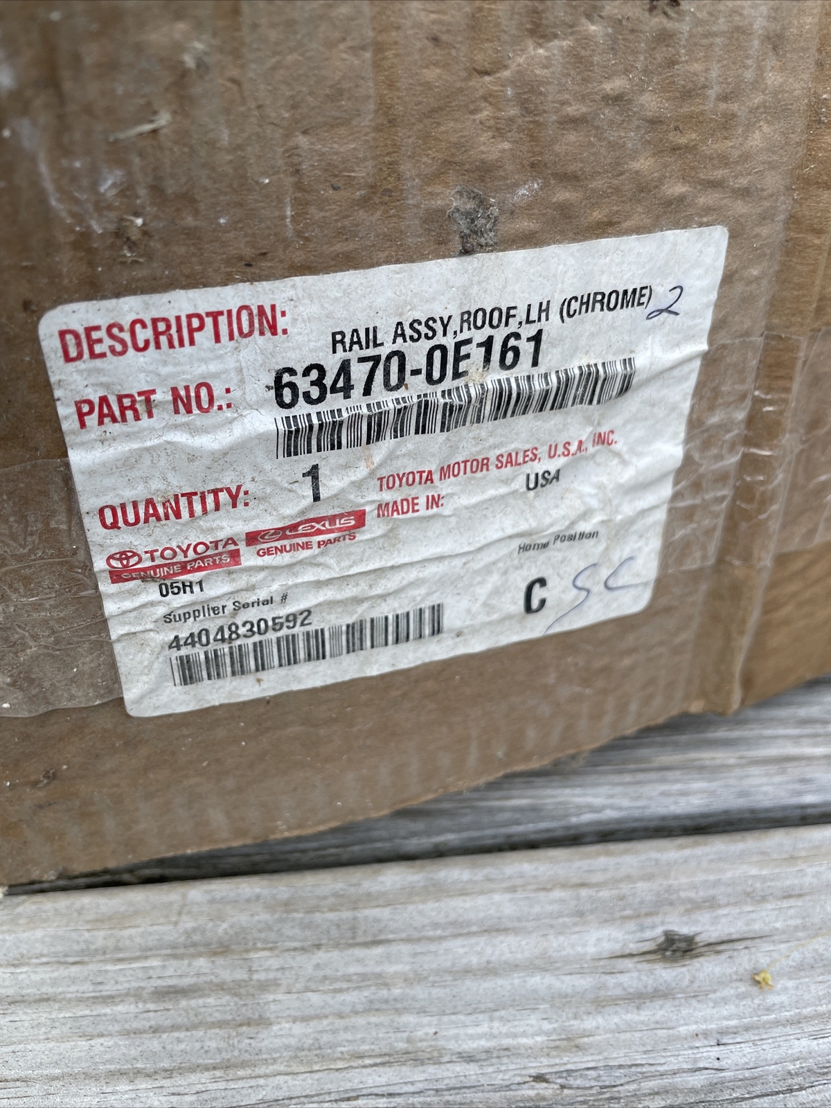 20152019 Toyota Highlander Roof Rack Side Rail Bar 634700e161 OEM eBay