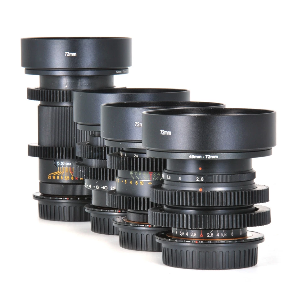 Soviet 37/58/85/135mm Cine Mod Lenses Set For Canon EF Mount w/ Case! - Image 3 of 4