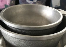 Vintage Guardian Aluminum Pot Set Of  2 Handles 6.5 ", 7.5" No Lids.