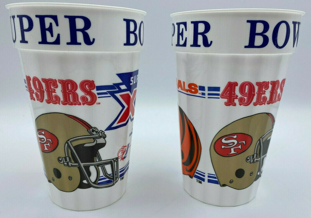 1989 Super Bowl XXIII Cincinnati Bengals vs SF 49ers Stadium Beverage Drink  Cups
