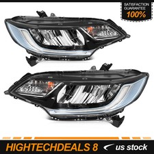 Front Left+Right For 2014-2020 Honda FIT Headlights Assembly Black Housing