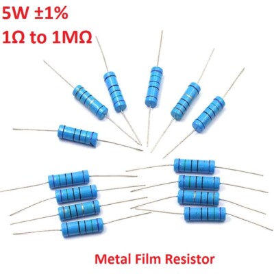5W Big Power Metal Film Resistor ±1% - Full Range of Values ( 1Ω to 1MΩ )