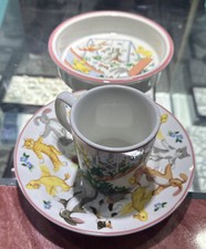Tiffany  Co 1992 3 pc Childs dish set Tiffany Playground Bunny Chick Cat NOS