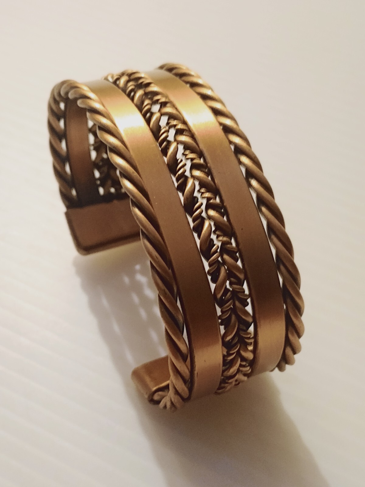 Copper Cuff Bracelet Braided - image 2