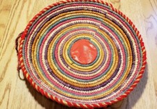 Colorful Wicker Basket Bowl Multi-Color NICE