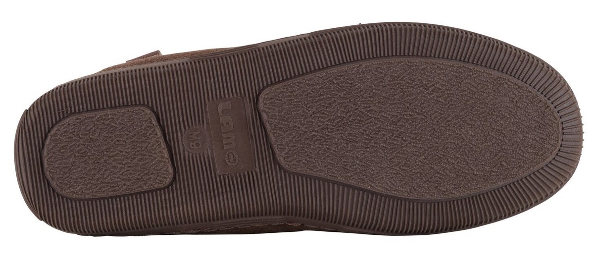 ?LAMO Men\'s Moccasins in Chocolate get 4 walking dog? Lamo Footwear, Premium Faux Fur Suede Slipper Moc, Size 13  main image 2