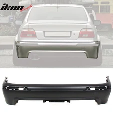 Fits 97-03 BMW E39 5-Series M5 Style Rear Bumper Cover W/Twin Muffler Single Out