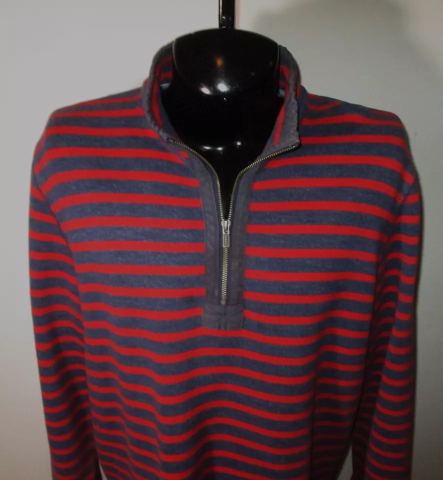 L.L. Bean Blue/Red Ultra Heavy Long Sleeve 1/2 Zip Polo Jersey Size XL - Image 4 of 4
