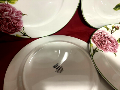 Spode Home Roses Set Of 4 Roses & Butterfly Dinner Plates 10 1/2