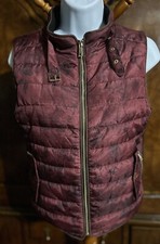 Women's Maroon Puffy Vest Medium Chocolate Brand Winter Down Lightweight Nwot