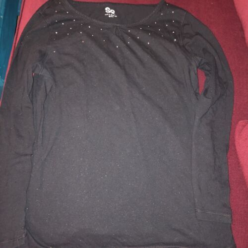 Haut Fille PS Aeropostale Pailleté Logo - Taille 10 Manches Courtes 100% Coton