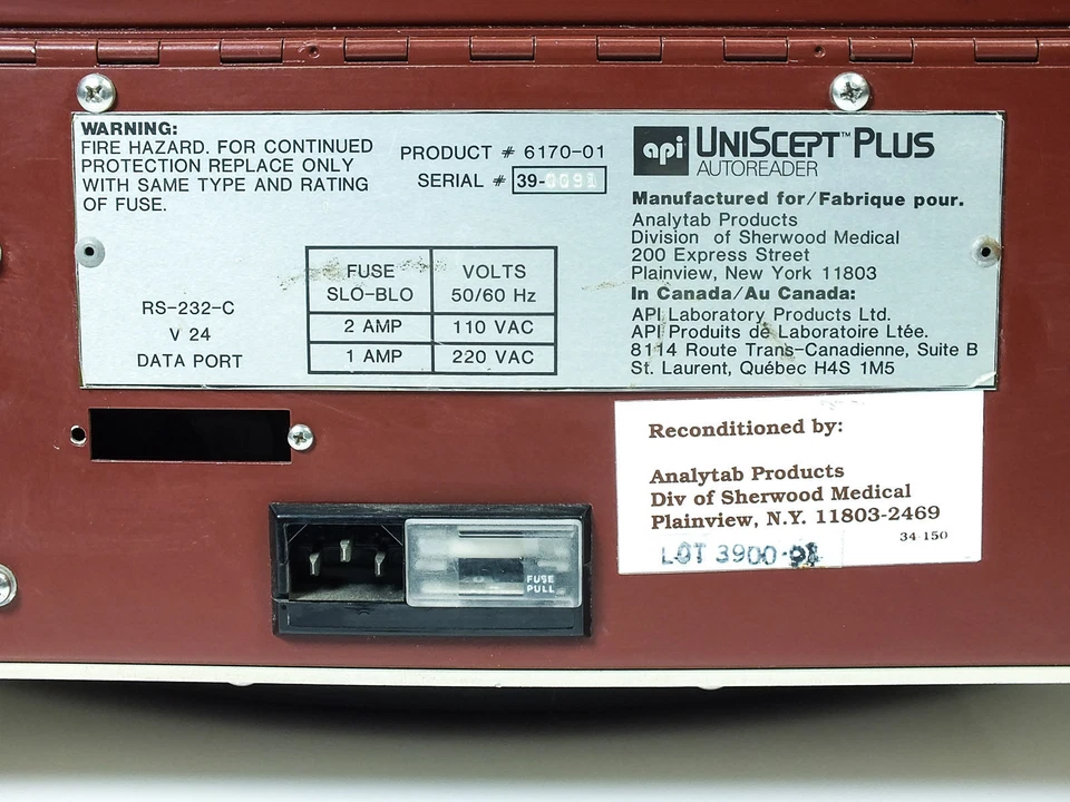 Sistema de prueba de susceptibilidad antimicrobiana API 6170-01 Uniscept Plus Autoreader Foto 3 de 4