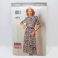 Butterick See & Sew 4072 Misses' Pullover Dress Sewing Pattern Size 6-14 Uncut