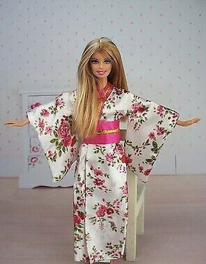 Handmade Fashion Doll Clothes Outfit Japanese Kimono Dress For