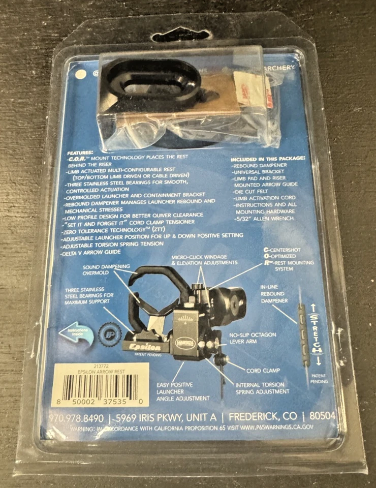 Hamskea Epsilon Arrow Rest C.O.R. Riser Interface Bracket RH New - Image 2 of 2