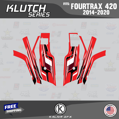 Graphics Kit for HONDA FOURTRAX 420 (2014-2023) Klutch-red - Picture 2 of 6