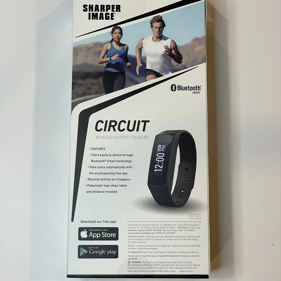 Беспроводной Bluetooth-трекер активности браслет часы Sharper Image Circuit Open Bx - Изображение 2 из 4