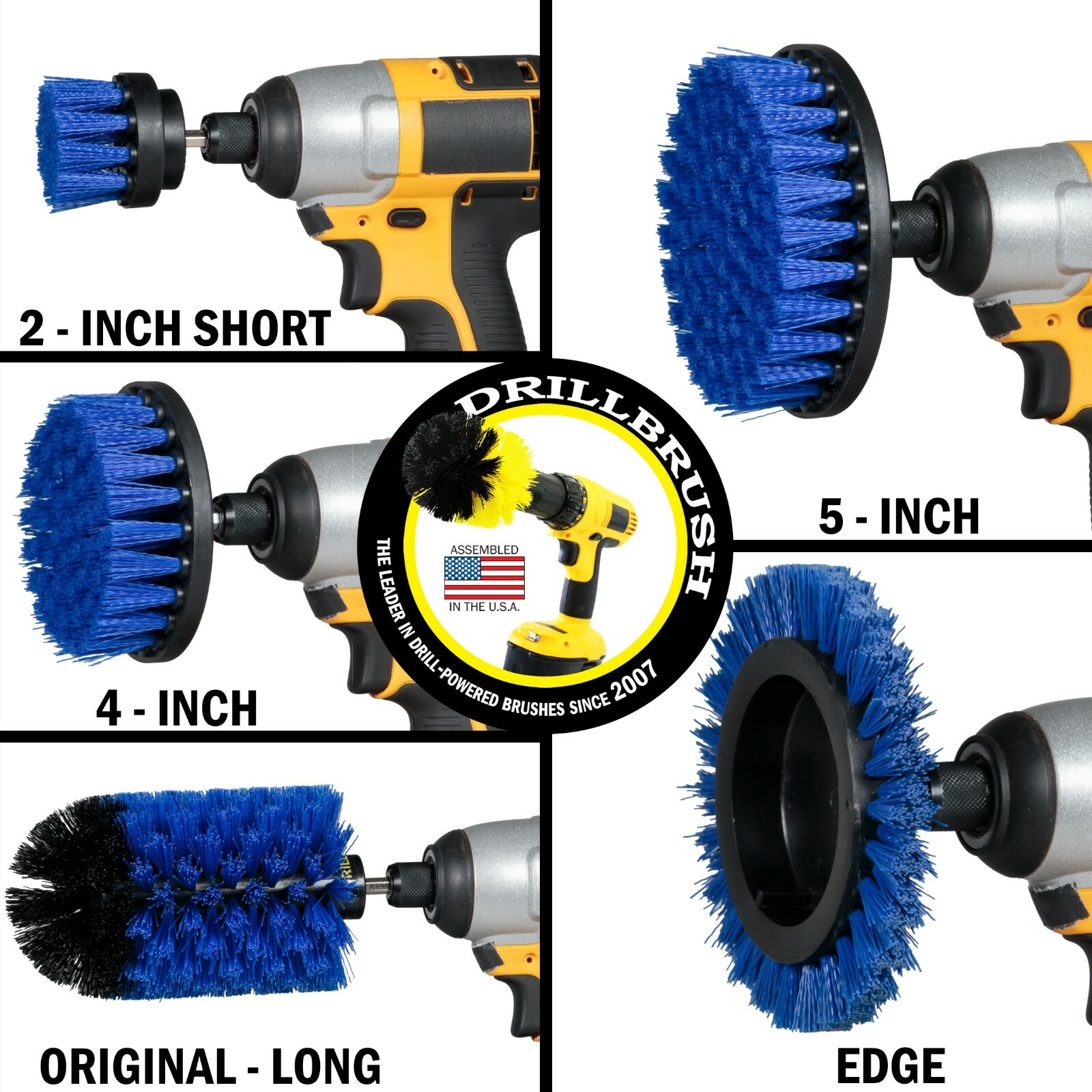 Drillbrush Grout Cleaner Brush Kit - Bathroom Drill Brush Attachment Set