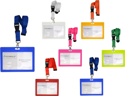 SCHMALZ® Juego Funda para Tarjeta Con Lanyard Llavero de Identificación Formato Apaisado